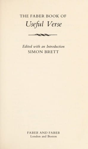 The Faber book of useful verse
