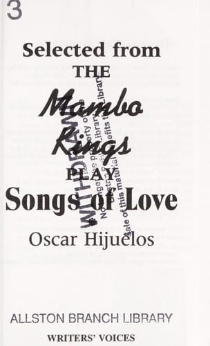 Selected from the Mambo Kings Play Songs of Love (Writers Voices   Ser)