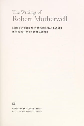 The writings of Robert Motherwell