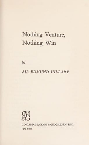 Nothing venture, nothing win