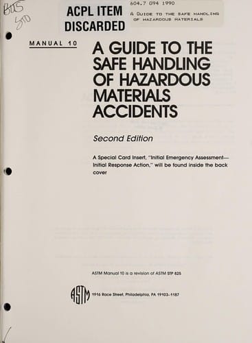 A Guide to the safe handling of hazardous materials accidents
