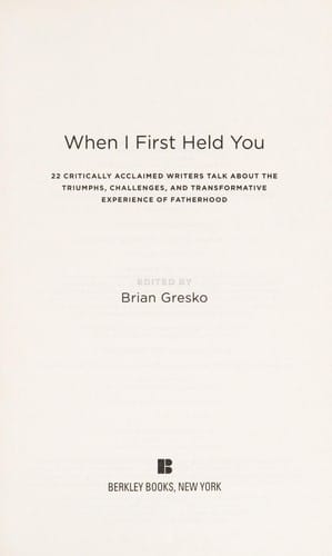 When I first held you