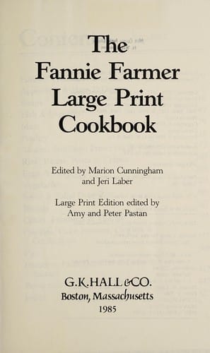 The Fannie Farmer large print cookbook