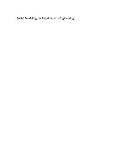 Social modeling for requirements engineering