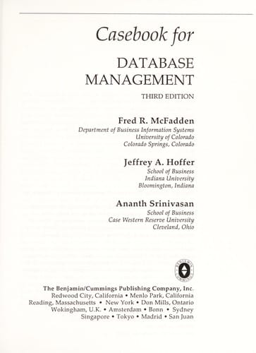 Casebook for Database management