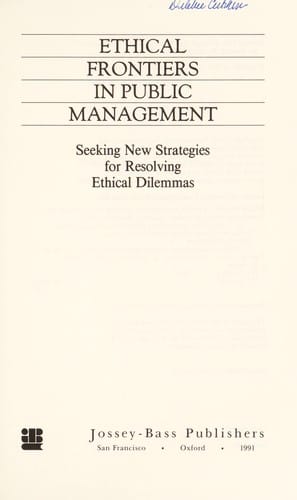 Ethical frontiers in public management
