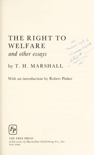 The right to welfare and other essays