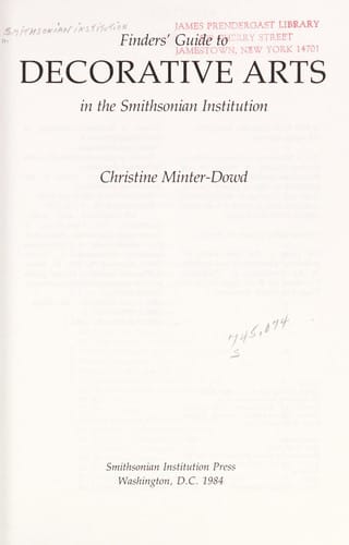 Finders' guide to decorative arts in the Smithsonian Institution