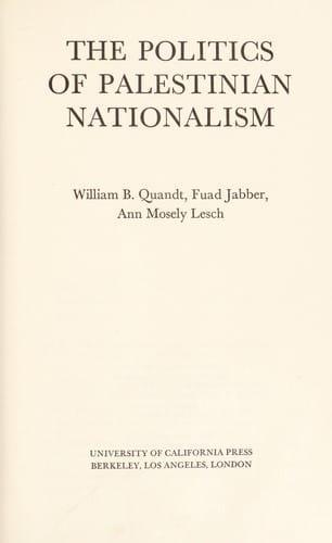 The politics of Palestinian nationalism