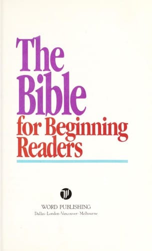 The Bible for beginning readers