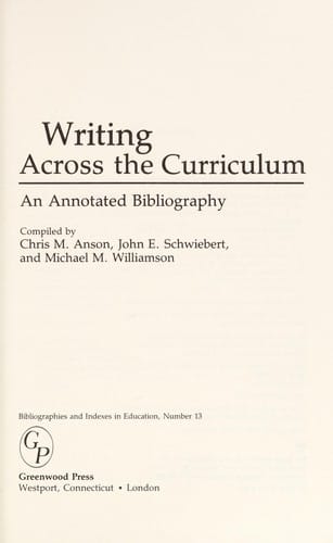 Writing across the curriculum