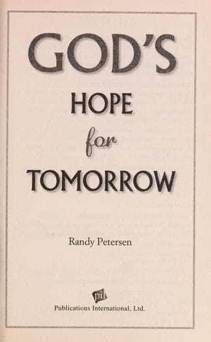 God's hope for tomorrow