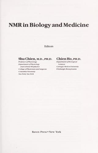 NMR in biology and medicine