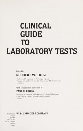 Clinical guide to laboratory tests