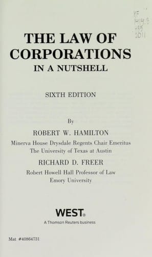The law of corporations in a nutshell