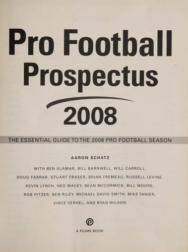 Pro football prospectus 2008