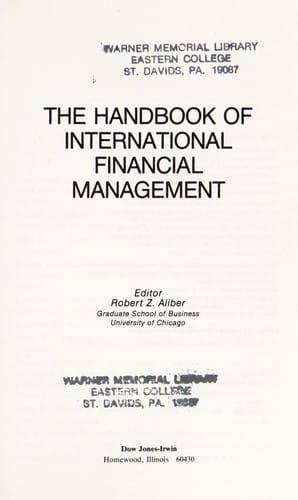 The Handbook of international financial management