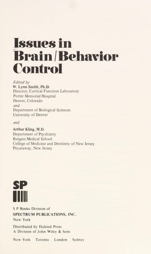 Issues in brain/behavior control