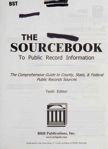 The Sourcebook to public record information
