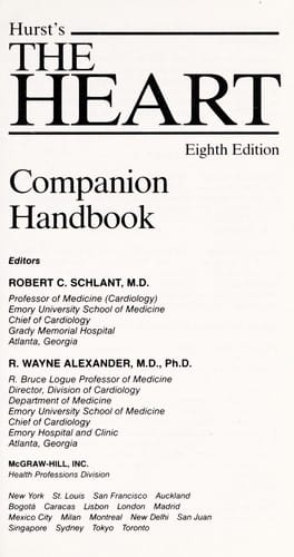 Hurst's the heart, eighth edition, companion handbook