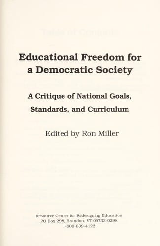 Educational freedom for a democratic society