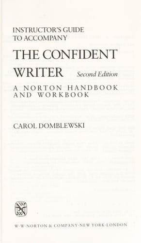 Instructor's guide to accompany the confident writer