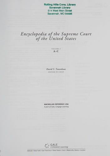 Encyclopedia of the Supreme Court of the United States