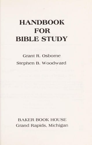 Handbook for Bible study