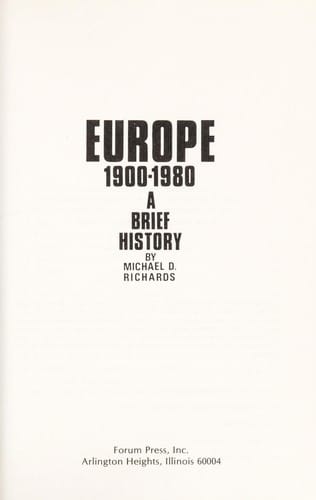 Europe, 1900-1980