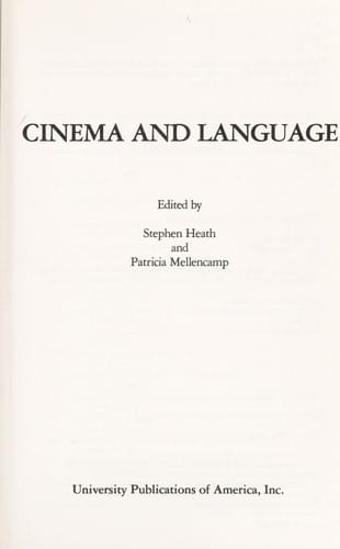 Cinema and language