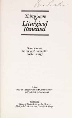 Thirty years of liturgical renewal