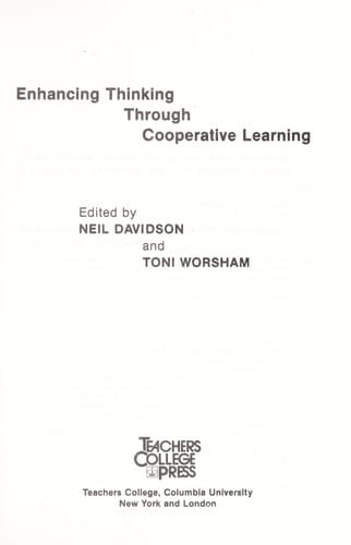 Enhancing thinking through cooperative learning