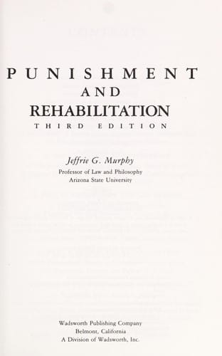 Punishment and rehabilitation