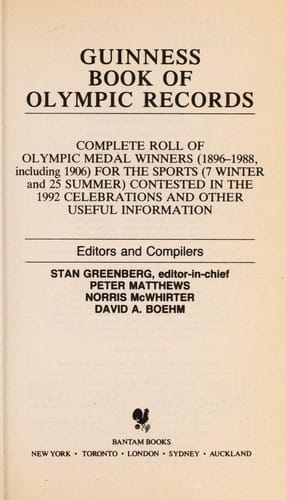 Guinness book of Olympic records