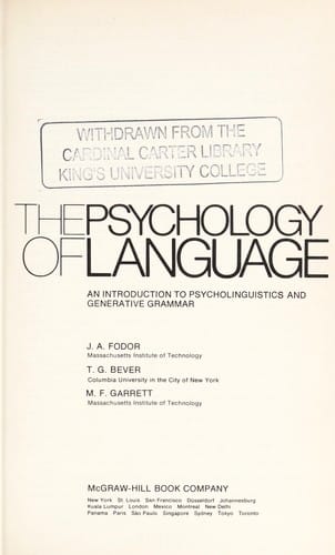 The psychology of language