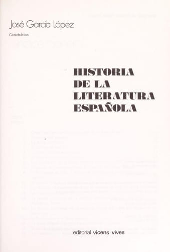 Historia de la literatura española