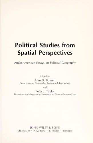 Political studies from spatial perspectives