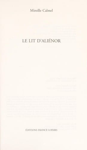 Le lit d'Aliénor