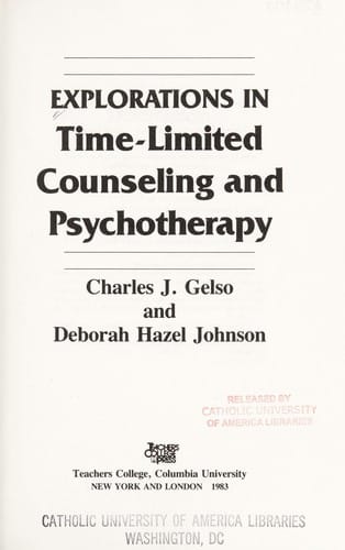 Explorations in time-limited counseling and psychotherapy