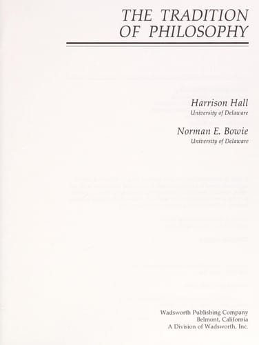 The Tradition of philosophy