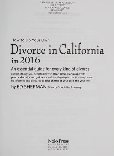 How to do your own divorce in California in 2016