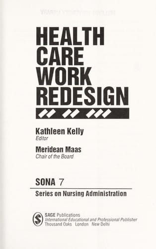 Health care work redesign