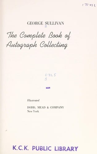 The complete book of autograph collecting