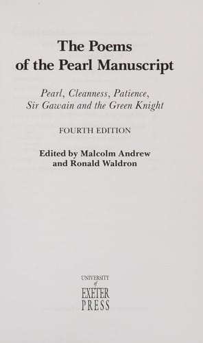 The poems of the Pearl manuscript