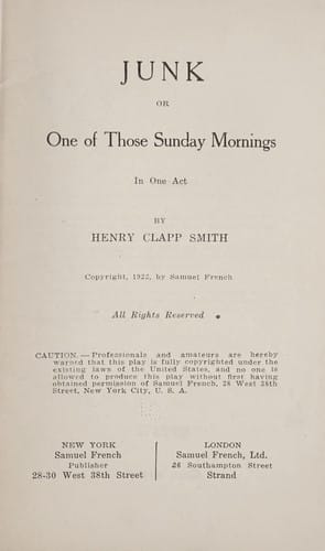 Junk, or one of those Sunday mornings