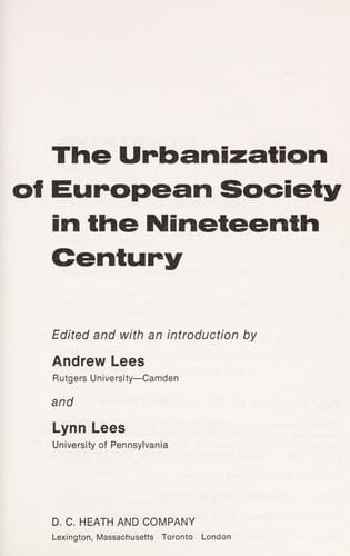 The Urbanization of European society in the nineteenth century