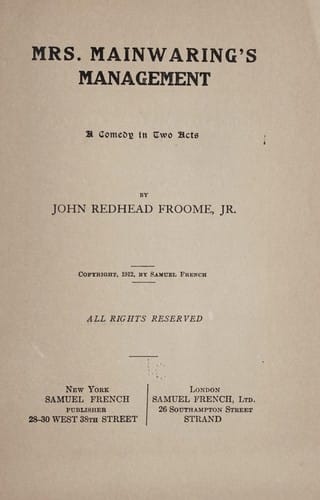 Mrs. Mainwaring's management ...