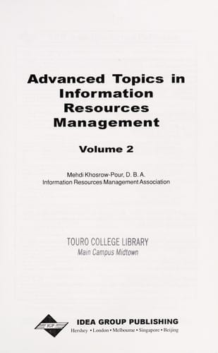 Advanced topics in information resources management