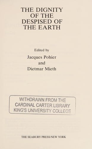 The dignity of the despised of the earth