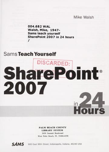 Sams teach yourself SharePoint 2007 in 24 hours